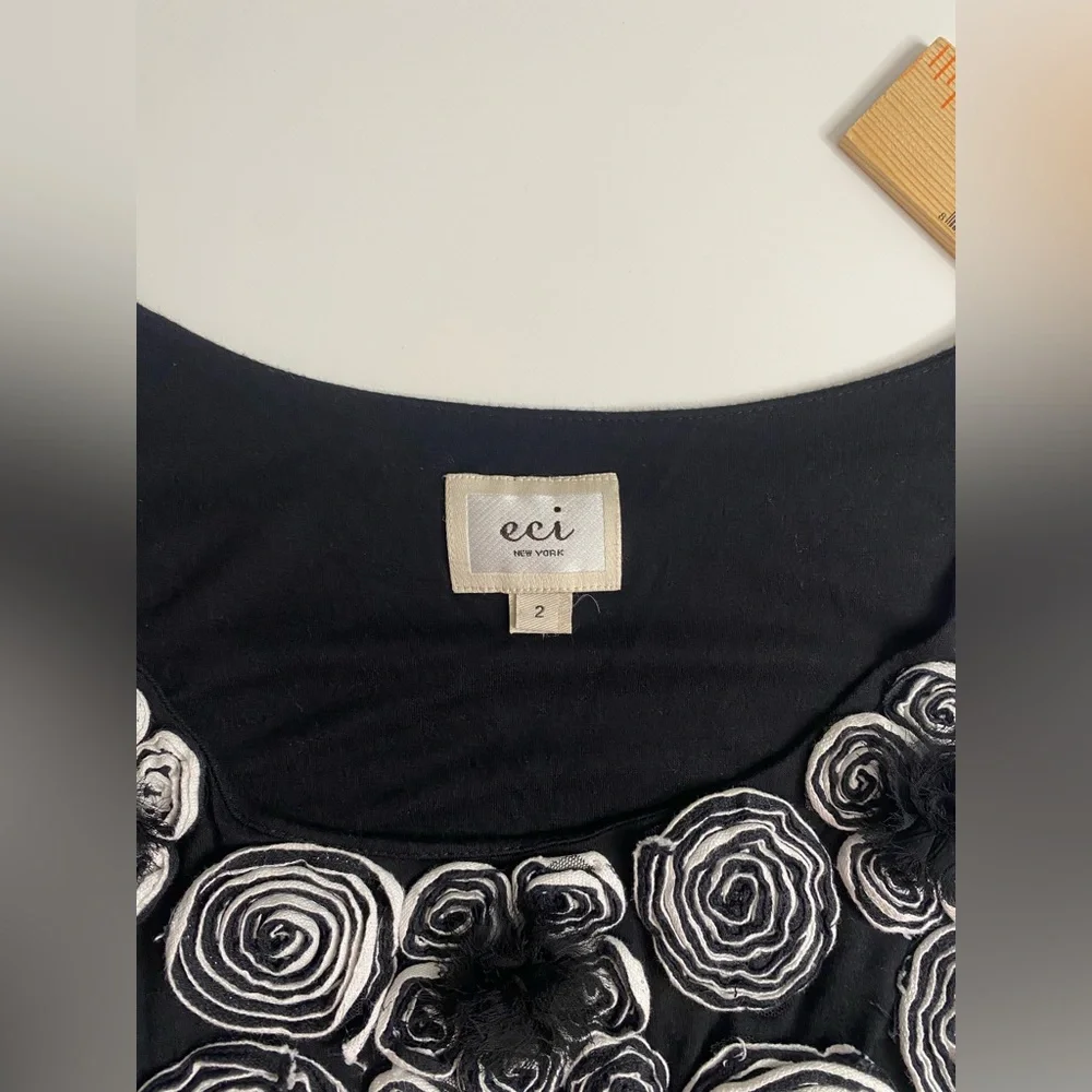ECI Black and White Floral Midi Dress - Picture 4 of 10